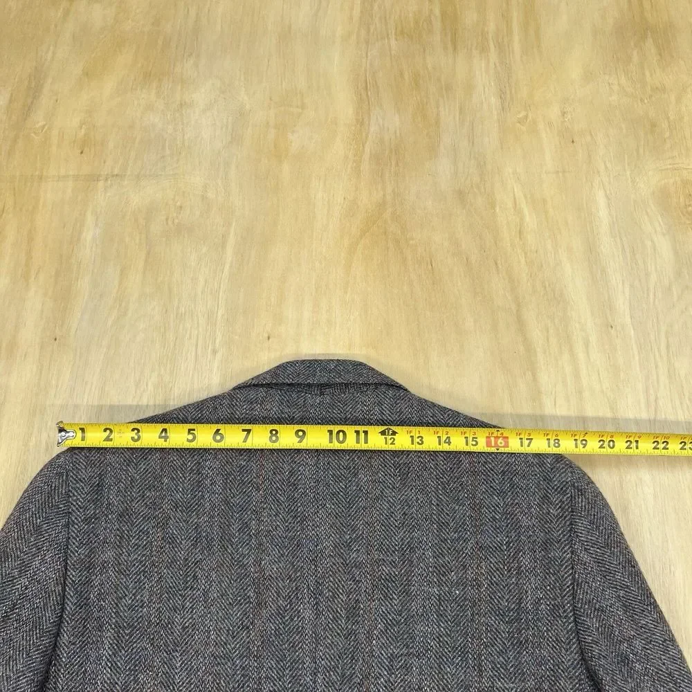 VTG Nordstrom Tweed Jacket Hand Tailored In Japan Men 43L Long Wool Herringbone‎